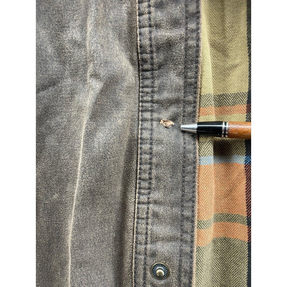 Legendary Whitetails Journeyman Jacket Shirt Mens M Waxed Plaid Lined Brown - Picture 11 of 12